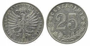 obverse: Vittorio Emanuele III (1900-1943). 25 centesimi 1902 