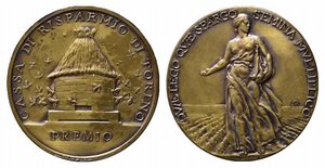 obverse: TORINO. Medaglia Cassa di Risparmio di Torino. AE (33,2 g - 43 mm). qFDC