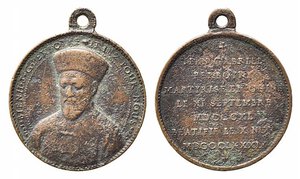 obverse: PERSONAGGI. FRANCIA. Medaglia 1884 Jean Gabriel Perboyre (sacerdote missionario e martire francese). AE (2,59 g - 13 mm). BB