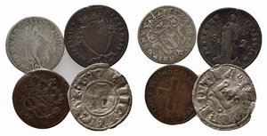 obverse: ZECCHE ITALIANE. Lotto di 4 monete da catalogare (Chiarenza, Genova, Savoia). MB