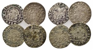 obverse: VENEZIA. Monetazione anonima (Legge 1570). Lotto di 4 monete da 2 gazzette. Mont.17-22. BB