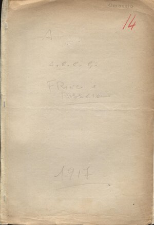obverse: A. C. C. G. - Due contraffazioni inedite di Frinco e Passerano. Milano, 1917. pp. 4, con ill. nel testo. brossura editoriale, buono stato.