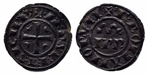obverse: BRINDISI o MESSINA. Federico II (1197-1250). Denaro Mi (0,46 g). IPR nel campo - R/croce con quattro crescenti negli angoli. Sp.135. BB-SPL