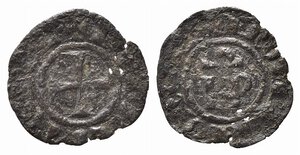 obverse: BRINDISI o MESSINA. Federico II (1197-1250). Mezzo denaro Mi (0,23 g). IP nel campo - R/croce patente. Sp.138 - R. MB-BB