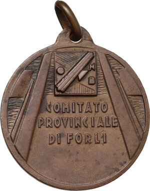 reverse: Comitato Provinciale di Forlì. Medaglia A. XVI, 1938 per il VII Congresso dell Istituto Nastro Azzurro