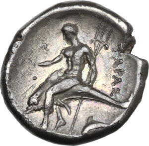 reverse: Southern Apulia, Tarentum. AR Nomos, c. 332-302 BC