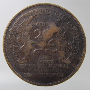 obverse: VITTORIO EMANUELE III-GETTONE DA 20 CENTESIMI 1906-ESPOSIZIONE DI MILANO-JHONSON-CU-B