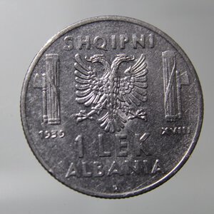 obverse: VITTORIO EMANUELE III-REGNO D ALBANIA-1 LEK 1939 XVIII-MAGNETICO-SPL *COLPETTO