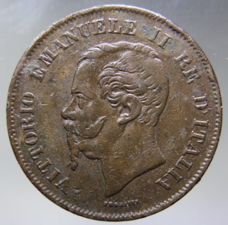 reverse: VITTORIO EMANUELE II-5 CENTESIMI 1862 N-CU-QBB