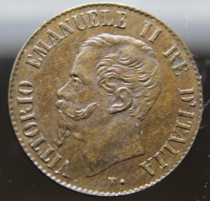 reverse: VITTORIO EMANUELE II-1 CENTESIMO 1867 M-CU-FDC