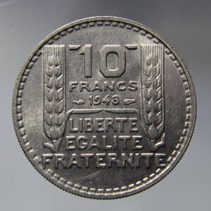 obverse: FRANCIA 10 FRANCS 1948 TURIN PETITE TETE QFDC\FDC