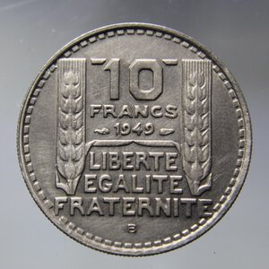 obverse: FRANCIA 10 FRANCS 1949 B TURIN PETITE TETE SPL+ NC