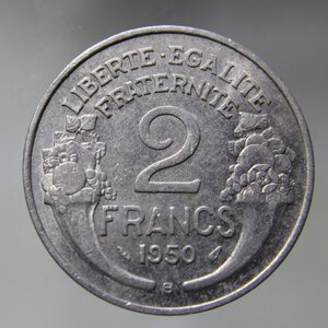 obverse: FRANCIA 2 FRANCS 1950 B MORLON ALLUMINIUM SPL