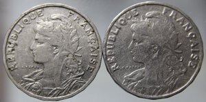 reverse: FRANCIA 2 MONETE DA 25 CENTIMES 1904 COPPERNICKEL MED. QBB\BB