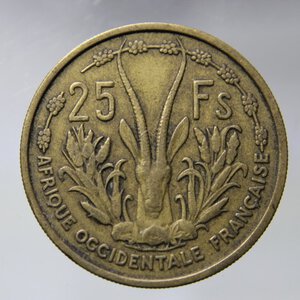 obverse: AFRICA OCCIDENTALE FRANCESE 25 FRANCS 1956 BA-BB\SPL