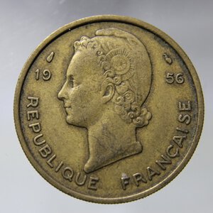 reverse: AFRICA OCCIDENTALE FRANCESE 25 FRANCS 1956 BA-BB\SPL