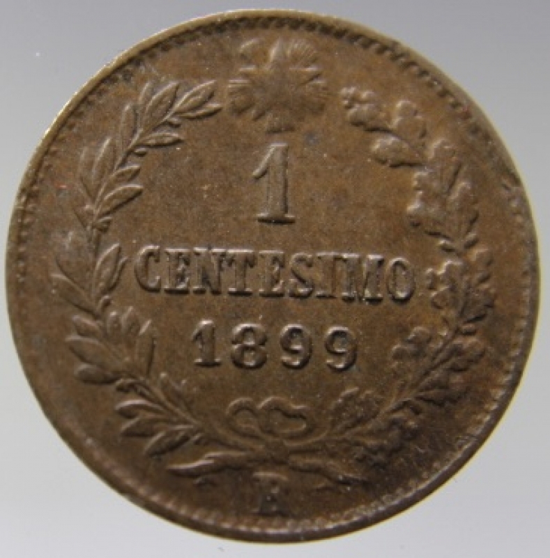 obverse: UMBERTO I-1 CENTESIMO 1899-CU-SPL