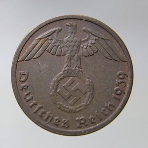 reverse: GERMANIA 1 REICHSPFENNIG 1939 A CU FDC PARZ.ROSSO