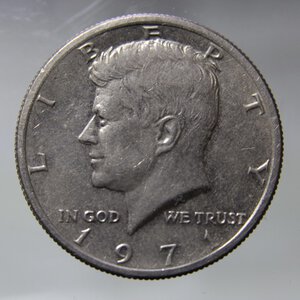 reverse: USA HALF DOLLAR 1971 KENNEDY COPPERNICKEL SPL