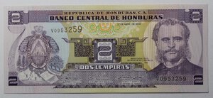 obverse: HONDURAS 2 LEMPIRAS 2008 COME DA FOTO