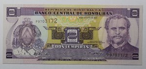 obverse: HONDURAS 2 LEMPIRAS 2004 COME DA FOTO