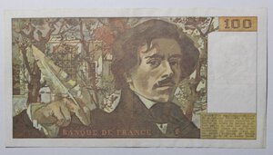 reverse: FRANCIA 100 FRANCS DELACROIX 1979 COME DA FOTO