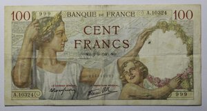 obverse: FRANCIA 100 FRANCS SULLY 1940 COME DA FOTO