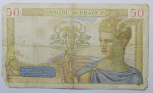 reverse: FRANCIA 50 FRANCS 1937 COME DA FOTO