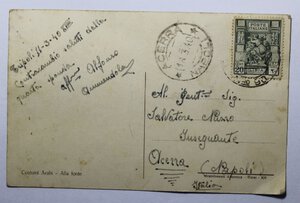 reverse: CARTOLINA POSTALE-TRIPOLI COSTUMI ARABI ALLA FONTE-1940 COME DA FOTO