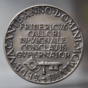 reverse: MEDAGLIA SEDE VACANTE CARDINALE FEDERICO CALLORI DI VIGNALE-1963 AG 32 MM FDC