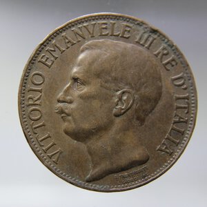 reverse: VITTORIO EMANUELE III-10 CENTESIMI 1911-CINQUANTENARIO-CU-QBB *SPORCO