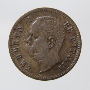 reverse: REGNO D ITALIA UMBERTO I 2 CENTESIMI 1900 R\ SIGLA S SENZA PUNTO RIF.GIG.57A CU QSPL\SPL R