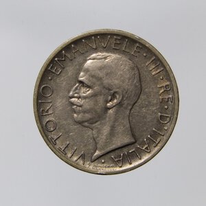 reverse: REGNO D ITALIA VITTORIO EMANUELE III 5 LIRE 1928 AQUILOTTO AG QBB R