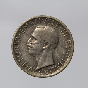 reverse: REGNO D ITALIA VITTORIO EMANUELE III 5 LIRE 1928 AQUILOTTO AG QBB R