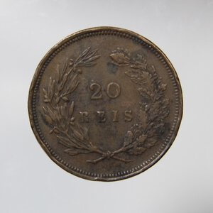 obverse: PORTOGALLO CARLOS I 20 REIS 1891 CU KM#533 BB