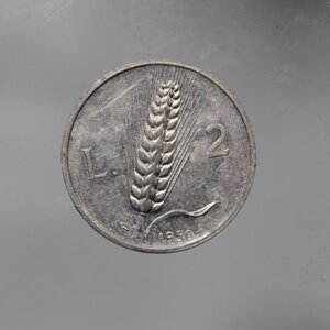 obverse: REP ITALIANA 2 LIRE SPIGA 1950 IT BB+