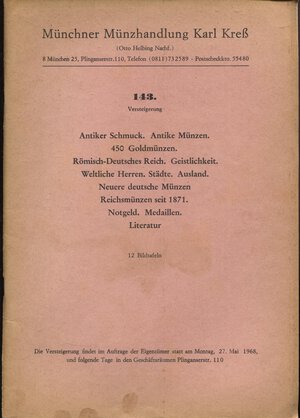 obverse: KRESS  K. – Auktion  143. Munchen, 27 – Mai, 1968.  Munzen antike und meittelalters......  pp. 74,  nn. 5403,  tavv. 12. Ril. ed. buono stato.