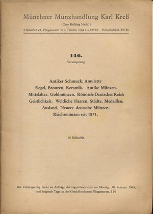 obverse: KRESS  K. – Auktion  146. Munchen, 10 – Februar, 1969.  Munzen antike und meittelalters......  pp. 65,  nn. 5159,  tavv. 18. Ril. ed. buono stato.