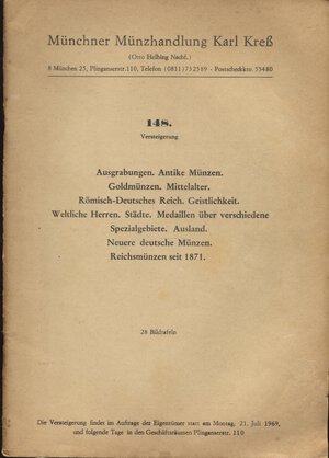 obverse: KRESS  K. – Auktion  148. Munchen, 21 – Juli, 1969.  Munzen antike und meittelalters......  pp. 67,  nn. 4087,  tavv. 28. Ril. ed. buono stato.