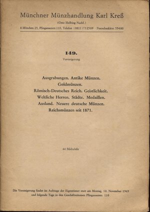obverse: KRESS  K. – Auktion  149. Munchen, 10 – November, 1969.  Munzen antike und meittelalters......  pp. 69,  nn. 4582,  tavv. 44. Ril. ed. buono stato.