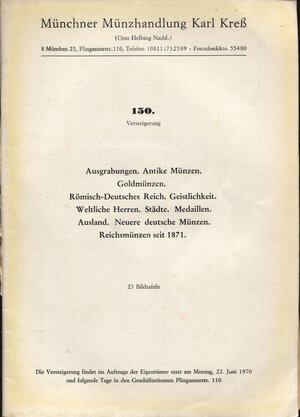 obverse: KRESS  K. – Auktion  150. Munchen, 22 – Juini, 1970.  Munzen antike und meittelalters......  pp. 90,  nn. 4502,  tavv. 23. Ril. ed buono stato.