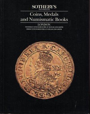 obverse: SOTHEBY’S. – London, 24 – March, 1988. Ancient coins, islamic, english, and medals, books. Pp. 80, nn. 1197, tavv. 23. Ril. editoriale, buono stato, lista prezzi Agg.   