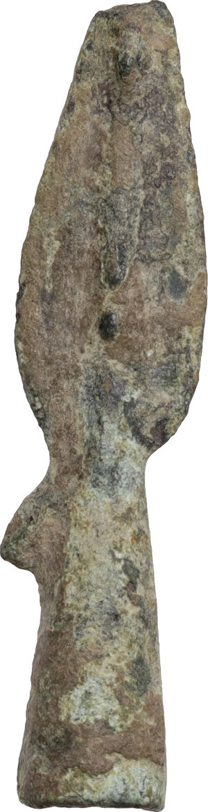 reverse: Early Greek or Scythian bronze arrowhead.  4th-2nd century BC.   Cf. Malloy Weapons n. 114.  32 mm height. 2.15 g