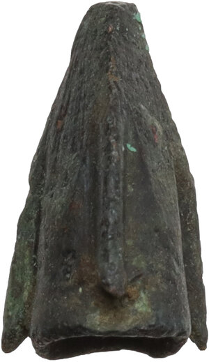 reverse: Small Hellenistic Greek bronze arrow-head,   3rd century BC-1st century AD.  12 mm. 1.00 g