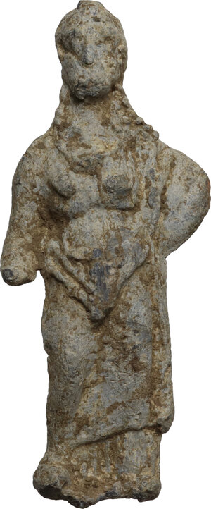 obverse: Lead female votive figure.  Greek.   43 mm