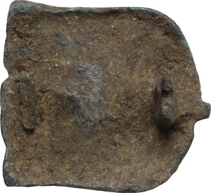 reverse: Bronze decorative element.  Late Roman.  22x25 mm