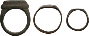 reverse: Lot of 3 Bronze rings. Balkanic
