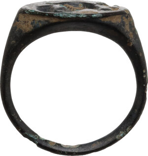 reverse: Engraved bronze ring. Balkanic. Inner diameter: 17 mm