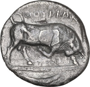 reverse: Southern Lucania, Thurium. AR Nomos, c. 350-300 BC