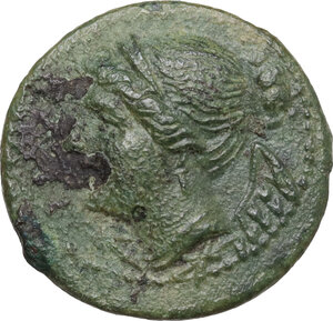 obverse: Bruttium, The Brettii. AE 17 mm. c. 208-203 BC. Second Punic War issue